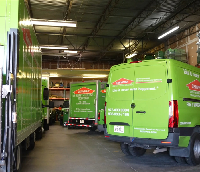 SERVPRO vehicles lined up